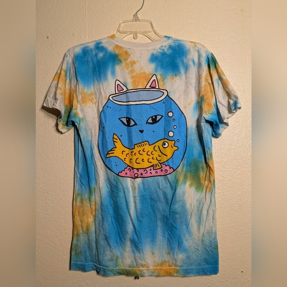 rip N Dip Colorful Cat Graphic T-Shirt Size Large Pre-owned - Picture 1 of 7